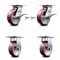 Service Caster 6 Inch Poly on Aluminum Caster Brakes/Swivel Locks and 2 Rigid SCC, 2PK SCC-35S620-PAR-SLB-BSL-2-R-2 - alternate 1